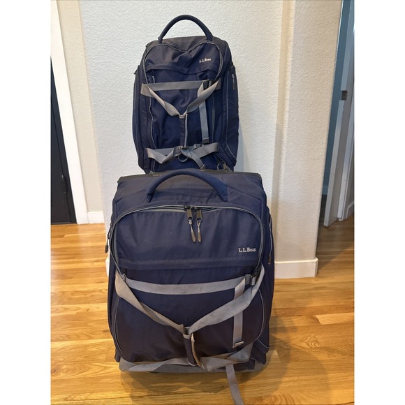 (2) Set LL Bean 22" And 27"Rolling Adventure Duffle Travel Bag Luggage. EXCELLEN - Picture 1 of 13